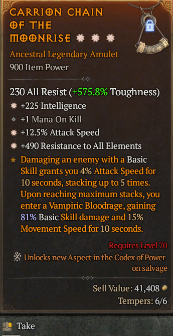 Legendary Amulet Int(GA) IAS/AS(GA) All Res// S13 24/7 Online Acc#2C531