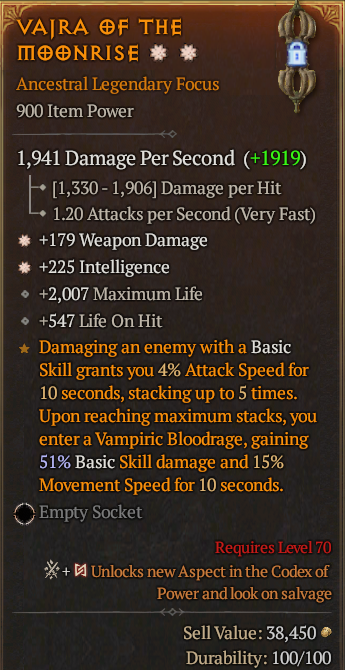 Legendary Focus Weapon Dmg(GA) Int(GA) // S13 24/7 Online Acc#2C5310