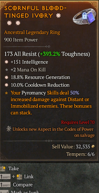 Legendary Ring Int(GA) Res Gen(GA) CDR// S13 24/7 Online Acc#2C5410