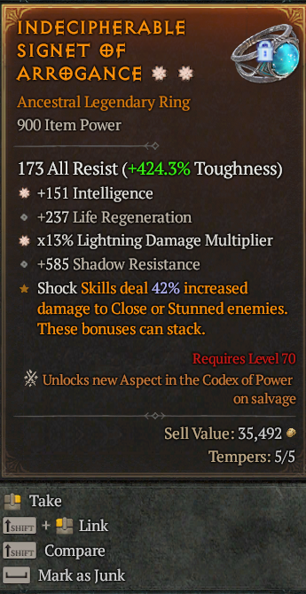 Legendary Ring Int(GA) Lightning Multi(GA) // S13 24/7 Online Acc#2C612
