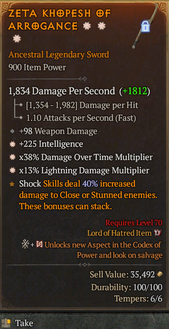Legendary Sword Int(GA) DoT Multi(GA) Lightning Multi// S13 24/7 Online Acc#2C641