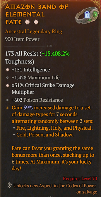 Legendary Ring Int(GA) CDM(GA) // S13 24/7 Online Acc#2C713