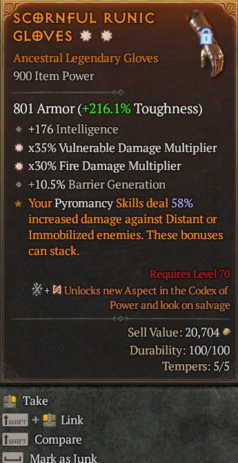 Legendary Gloves Vuln Multi(GA) Fire Multi(GA) // S13 24/7 Online Acc#2C726