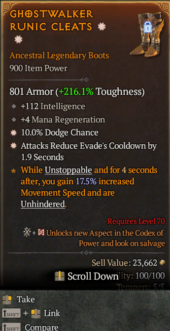 Legendary Boots Dodge(GA) Evade CDR(GA) // S13 24/7 Online Acc#2C7210