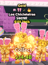✨ 131.2M/s ⭐ Gold Los Chicleteiras - 4 Traits Secret | Steal A Brainrot ⚡ FAST DELIVERY⚡