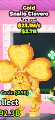 ✨ 23.1M/s ⭐ Gold Snailo Clovero Secret | Steal A Brainrot ⚡ FAST DELIVERY⚡