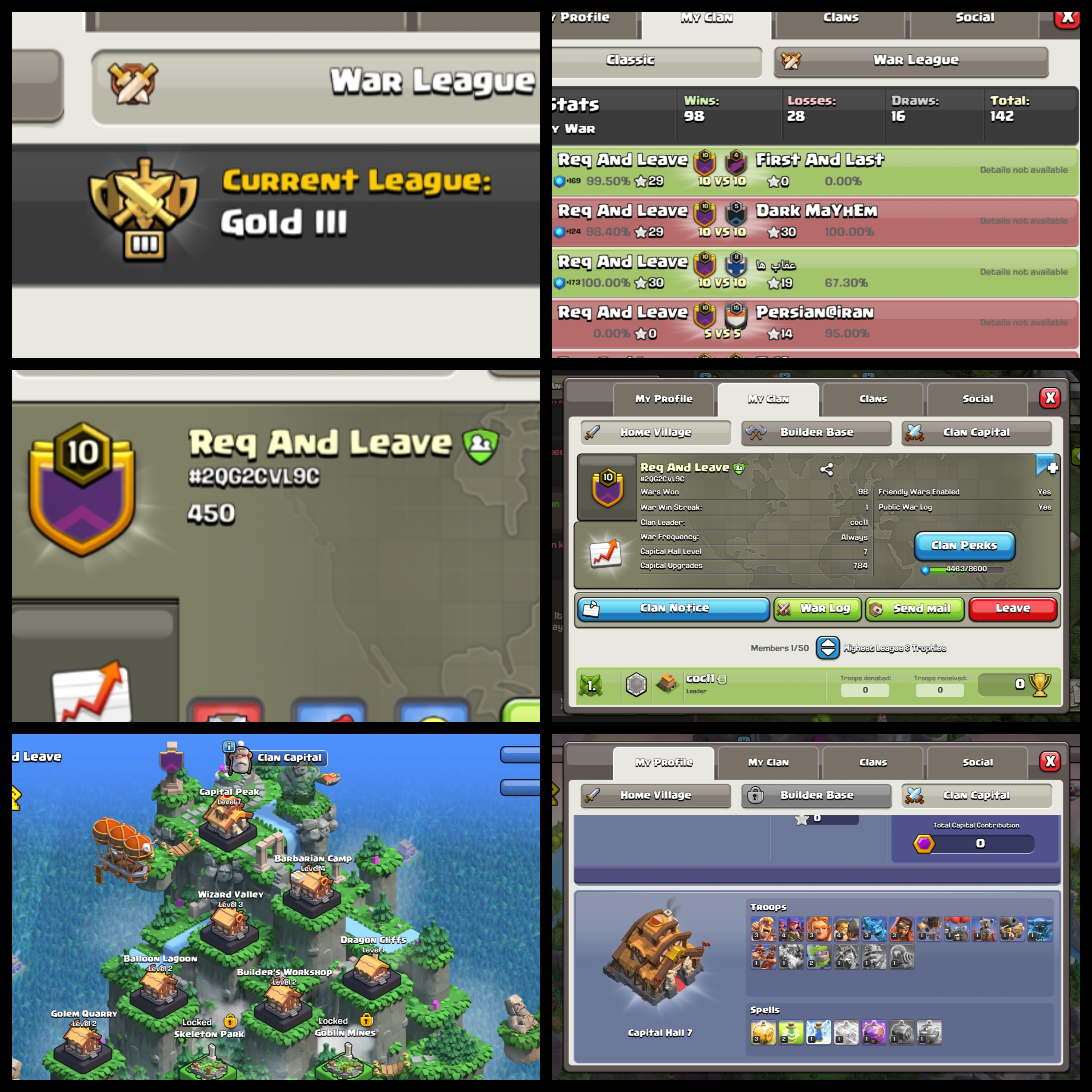 Level: 10 - Name: Req and Leave - League: Gold 3 - 3:1 War win Ratio - Almost 11 level - Rare + Premium English Name-208