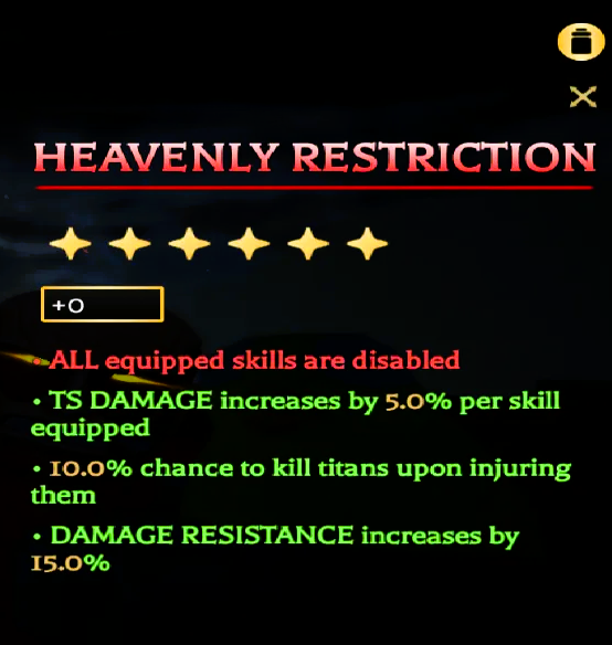 🔥+10 Heavenly Restriction 🔥Attack on Titan Revolution🔥Fast delivery