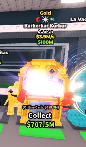 [ Secret ] Gold Karkerkar Kurkur With Crab , Disco , Glitch Trait 3.9M/Sec | Ready Unit✅ | INSTANT DELIVERY✅