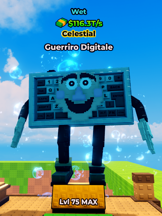 Guerriro Digitale Wet Max Level 🌊 | 116.3T/s 💸 | Kick a Lucky Block ⚡ | Fast Delivery ✅