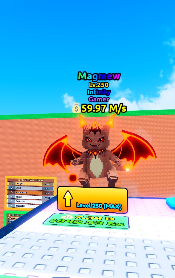 Gamer Magmew 59.97 M/s Lv:250 | Max Level |  Infinity || Fast Delivery| The Best Price Guarantee | Limited Offer|Escape Tsunami For Brainrots Rarest!