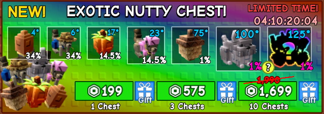 Grow a Garden > Exotic Nutty Chest x3 [575R]