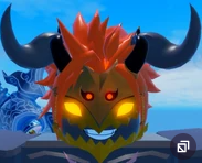 ORANGE RED SLAYER'S MASK / SEA BEAST HELMET / SLAYER MASK - GRAND PIECE ONLINE - GPO