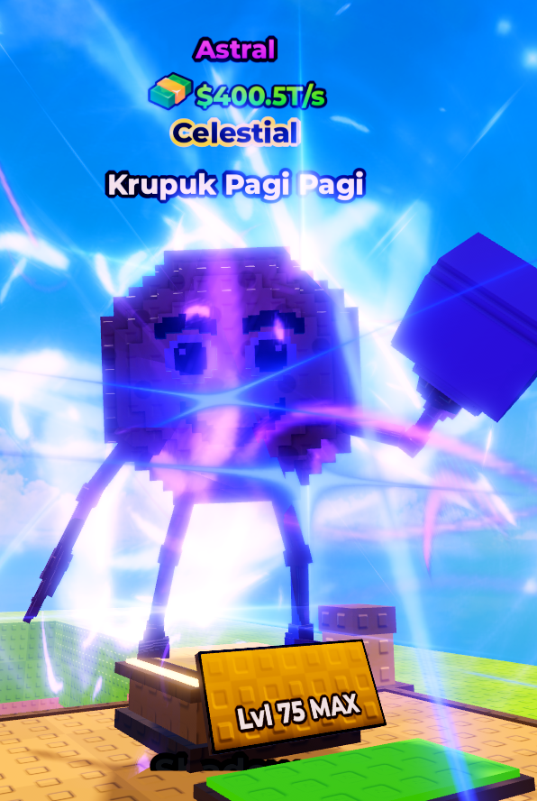 Krupuk Pagi Pagi Astral Max Level 🔮 | 400.5T/s 💸 | Kick a Lucky Block ⚡ | Fast Delivery ✅