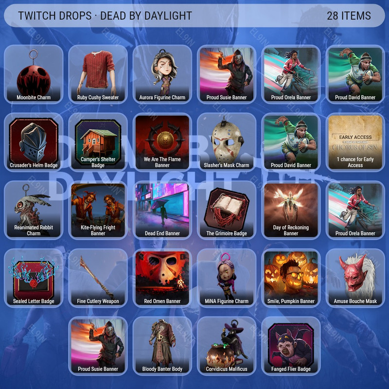 🧙‍♂️ Twitch Drops ✅ DbD October of Horror III 🌐 Dead by Daylight [Total 28 Items]
