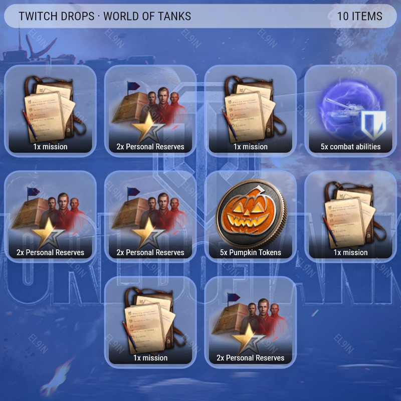 ✅ Twitch Drops ✅ WoT A Thrill Store #7 ⚡️ World of Tanks [Total 10 Items]