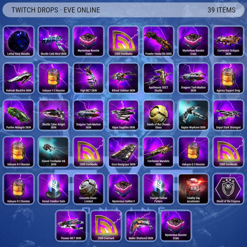 ✅ Twitch Drops 💎 Crimson Harvest Drop 4 💎 EVE Online [Total 39 Items]