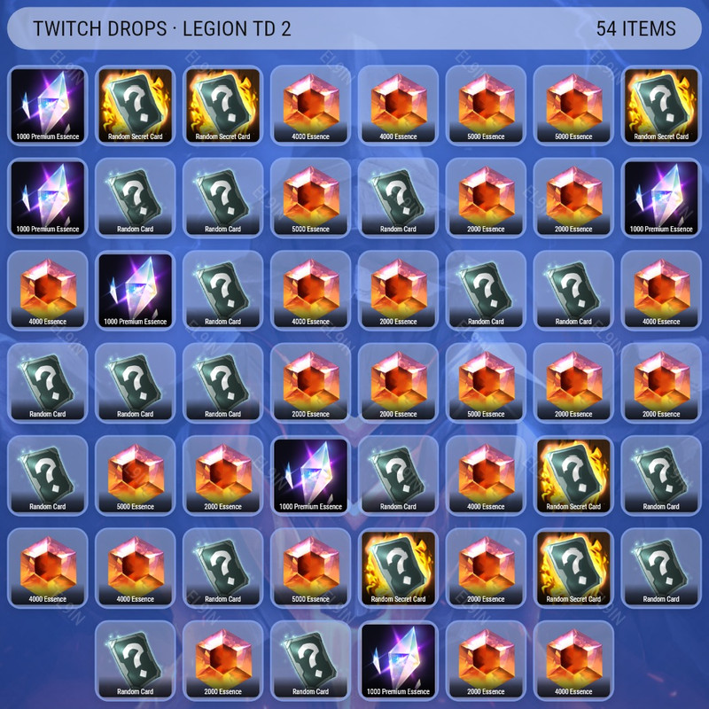 🧙‍♂️ Twitch Drops ⚡️ 26.9 Patch ❤️ Legion TD 2 [Total 54 Items]