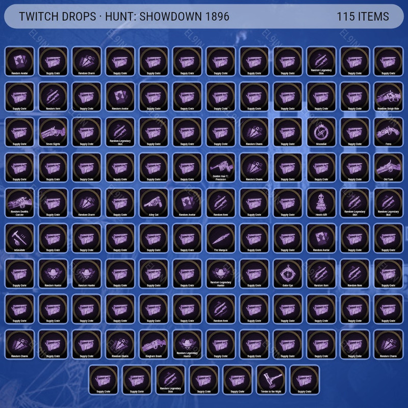 🧙‍♂️ Twitch Drops 💜 Hunt 1896 Drops 💎 Hunt: Showdown 1896 [Total 115 Items]