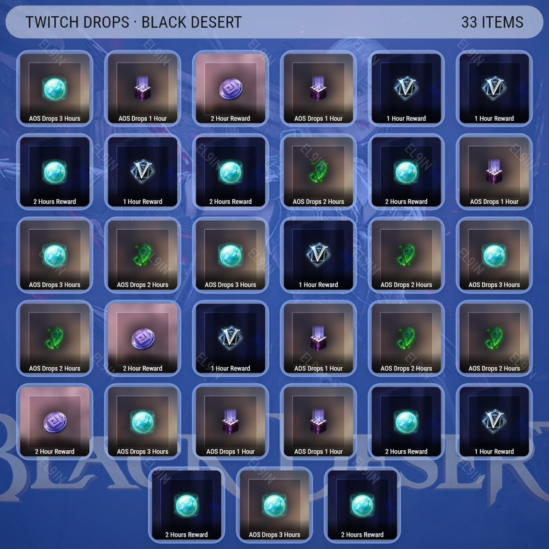🧨 Twitch Drops 💎 AOS Drops Day 6 💎 Black Desert [Total 33 Items]