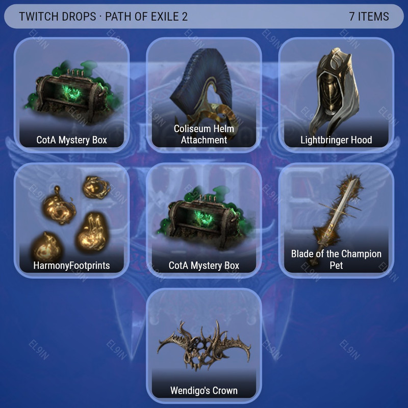 ⚡️ Twitch Drops ❤️ 0.5.5 Launch Drops 🌌 Path of Exile 2 [Total 8 Items]