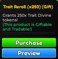 Anime Crusaders - Trait Reroll x250【14499R】