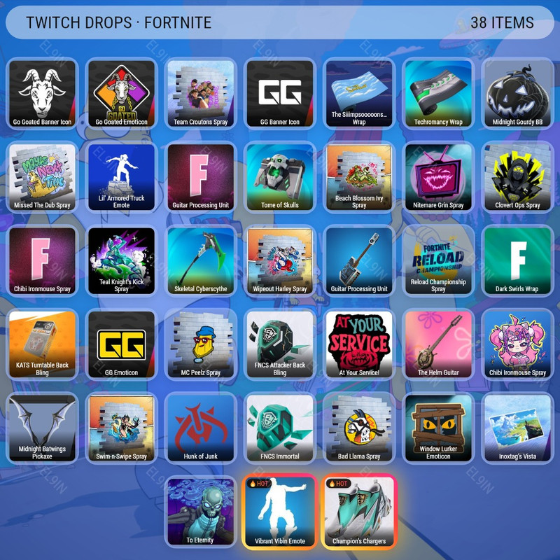 🌌 Twitch Drops 👑 Inoxtag Icon Series  💎 Fortnite [Total 38 Items]