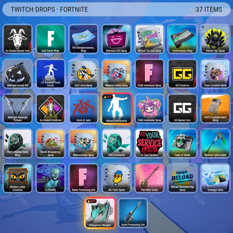 🧙‍♂️ Twitch Drops 🌌 Mobile Championship Day 1 ❤️ Fortnite [Total 37 Items]
