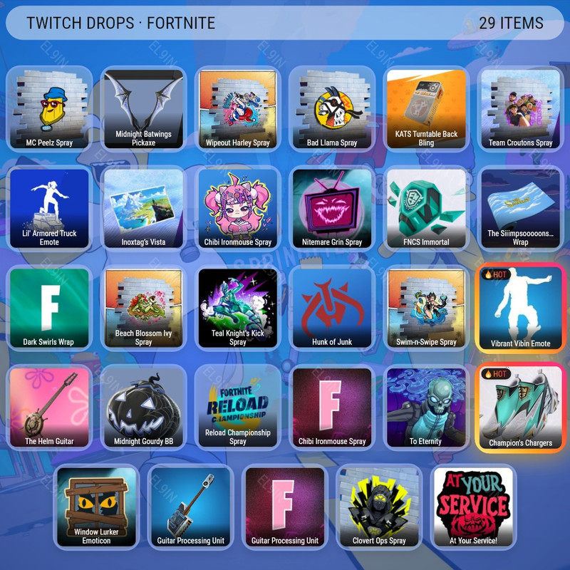 👑 Twitch Drops 🧙‍♂️ Mobile Championship Day 1 ⚡️ Fortnite [Total 29 Items]