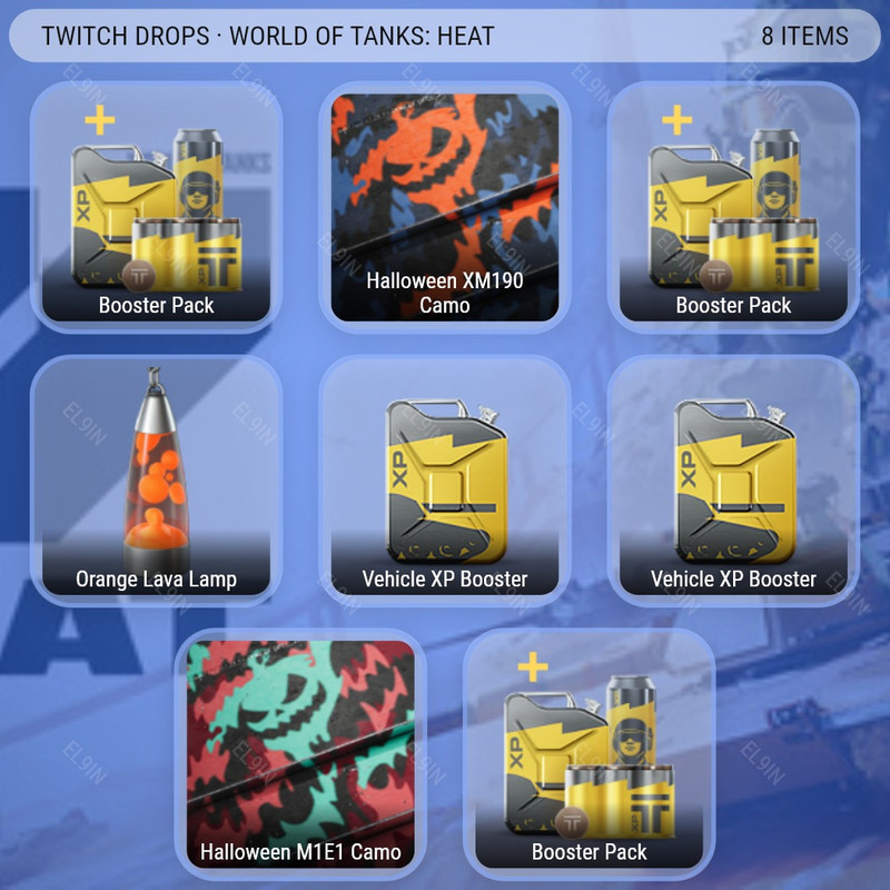 🌌 Twitch Drops 🌌 HEAT Season 2 - Week 9 🧨 World of Tanks: HEAT [Total 8 Items]