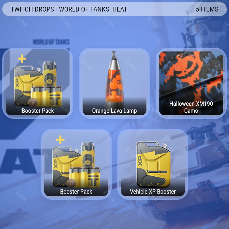 ❤️ Twitch Drops ❤️ PGA Drops 🧨 World of Tanks: HEAT [Total 5 Items]