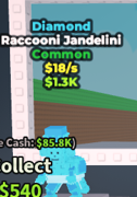 ✨ 18/s 💎 Diamond Raccooni Jandelini - Secret | Steal A Brainrot ⚡ FAST DELIVERY⚡