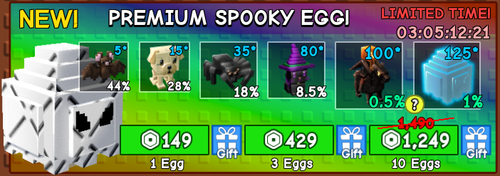 Grow a Garden > Premium Spooky Egg x10 [1249R]