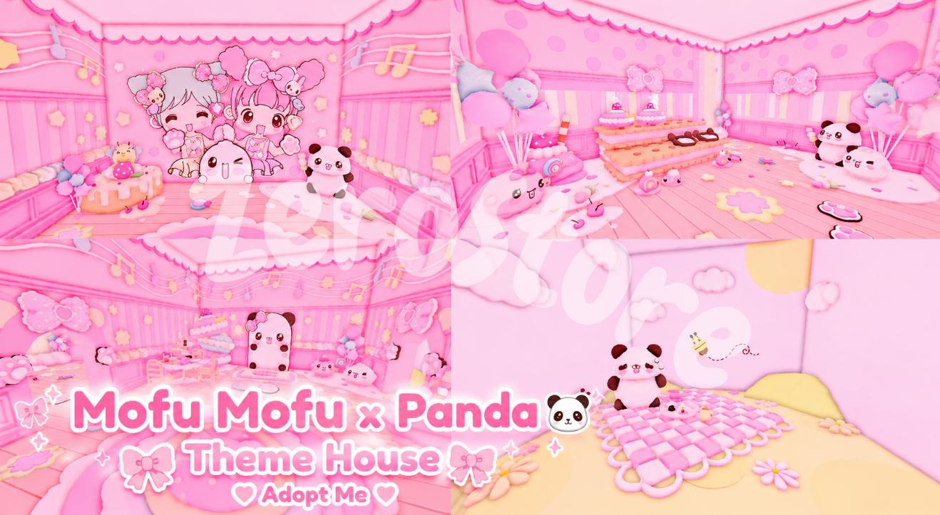 ⋆｡‧˚ʚ Mofu Mofu x Panda Theme House 🐼🎀 Adopt Me  ɞ˚‧｡⋆