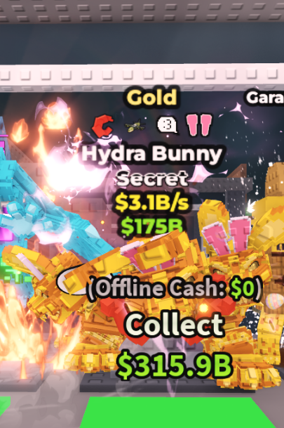 Gold Hydra Bunny (3.1B/s) – EASTER + 3 RARE TRAITS – SECRET – STEAL A BRAINROT – FAST DELIVERY & TRUSTED #K4BQ2X
