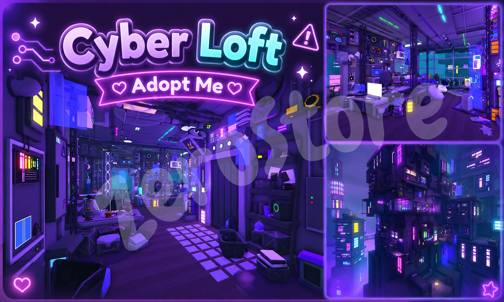 ⋆˙⟡ Cyber Loft Theme House 👾 Adopt Me .✦ ݁˖