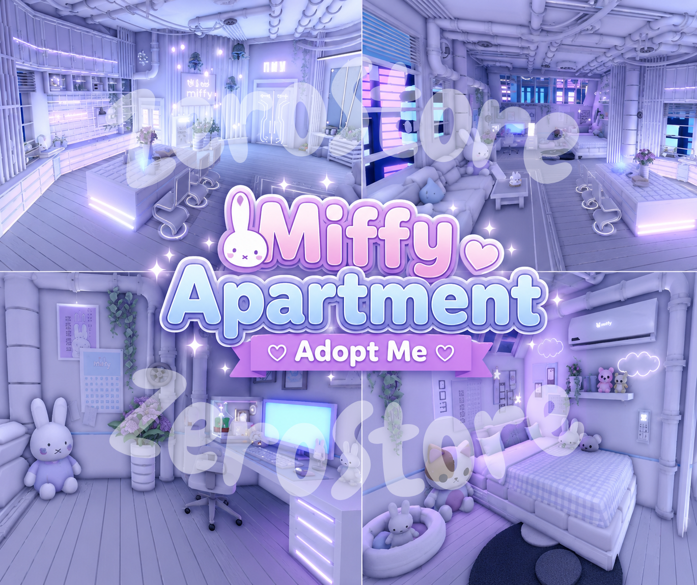 ⋆˙⟡ Miffy Apartment Theme House 🤍 Adopt Me ɞ˚‧。⋆