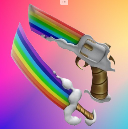 Murder Mystery 2 - Rainbow Set ( Rainbow Knife + Rainbow Gun ) - Response Time Under 1 Minute