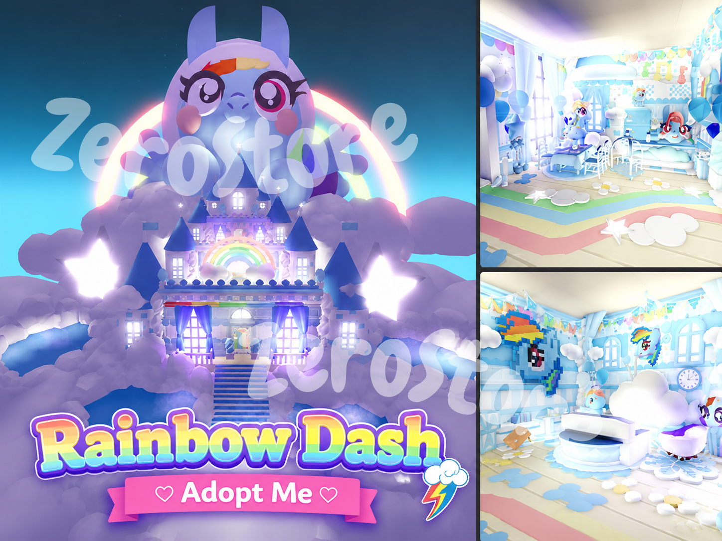 ⋆˚࿔ Rainbow Dash Theme House 🌈 Adopt Me ⋆˙⟡