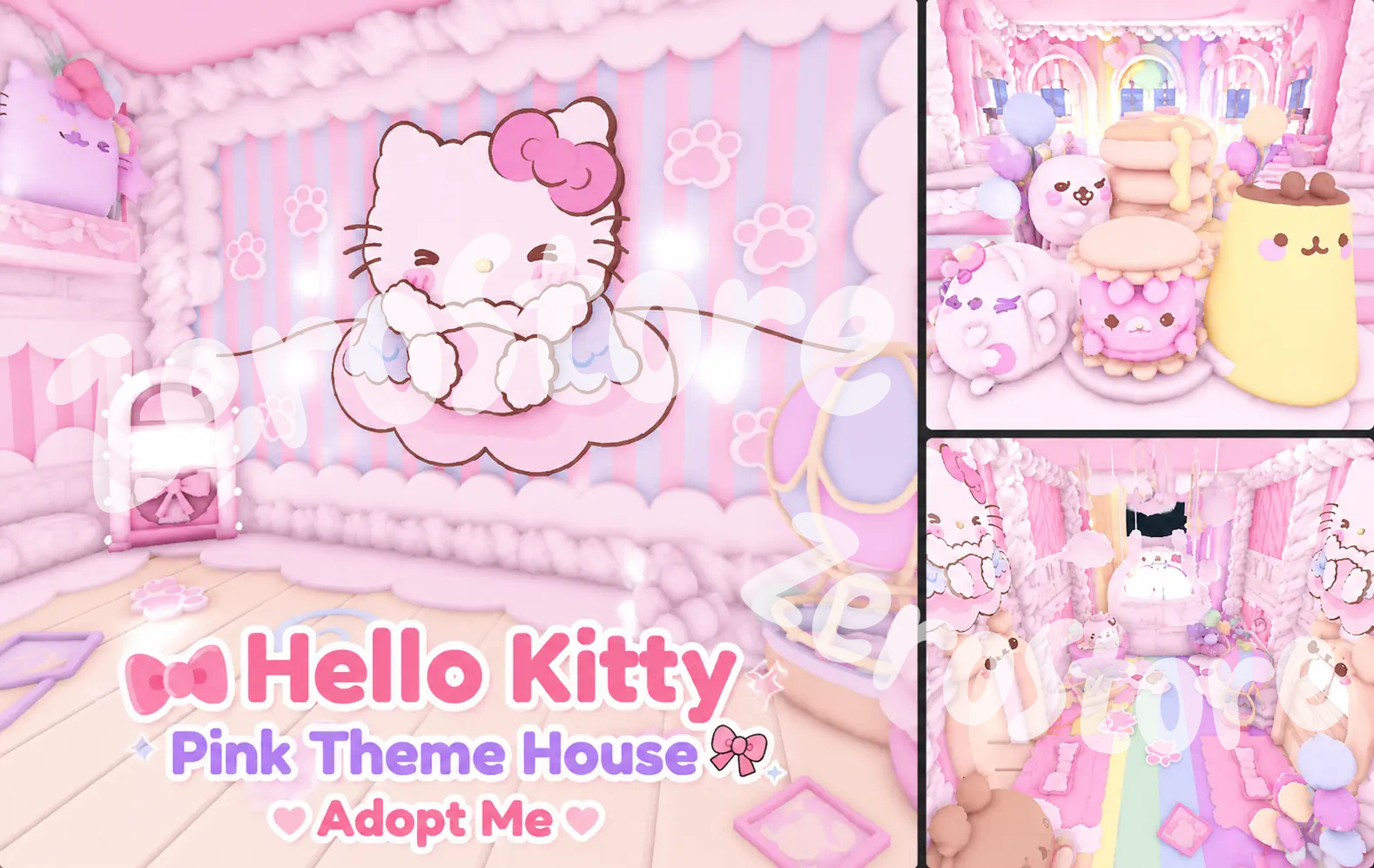 ͙ ⋆。˚ Hello Kitty Pink Theme House 🎀 Adopt Me ˚⊹♡