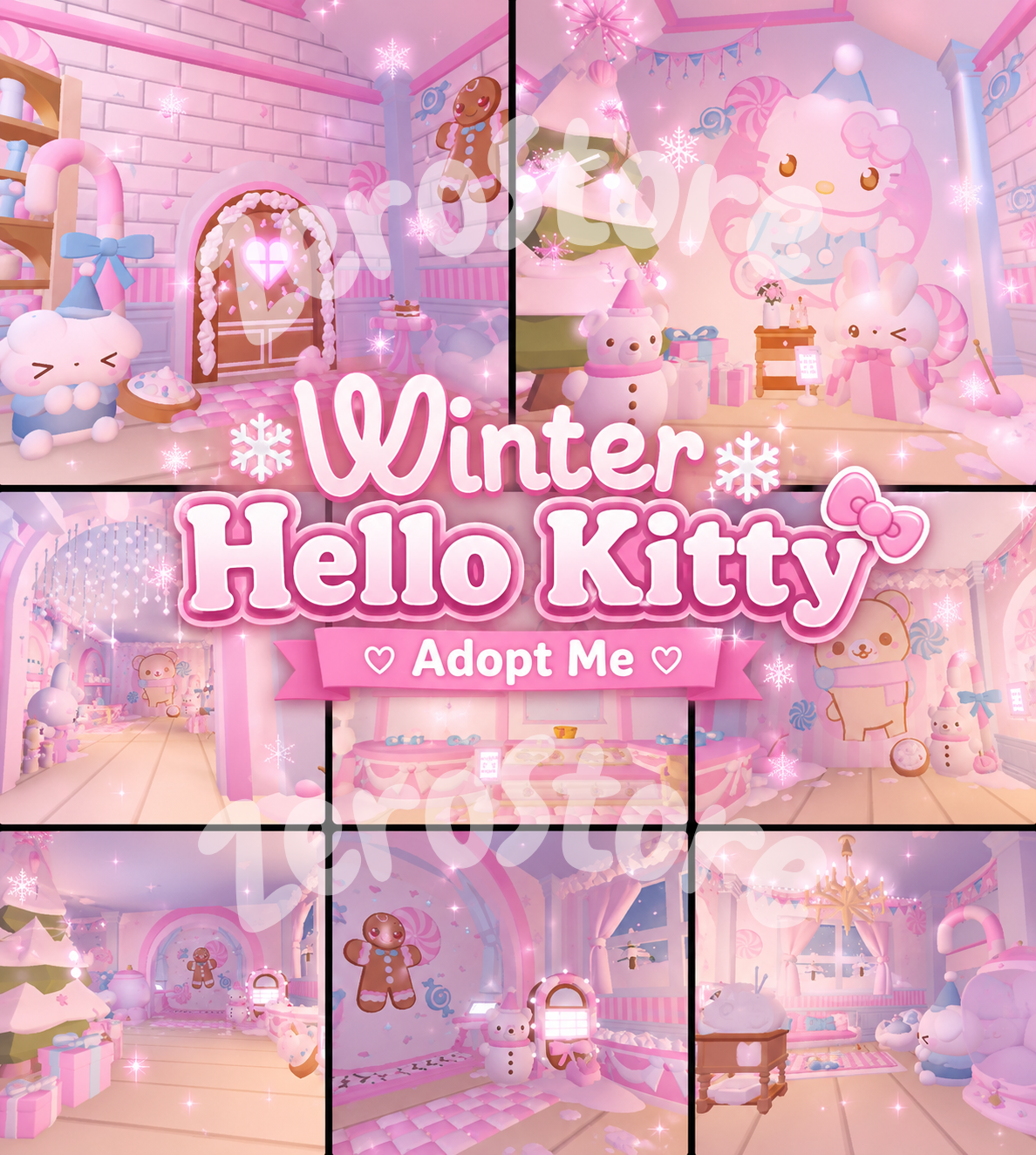 ͙ ⋆｡˚ Winter Hello Kitty Theme House ❄️ Adopt Me ₊˚⊹