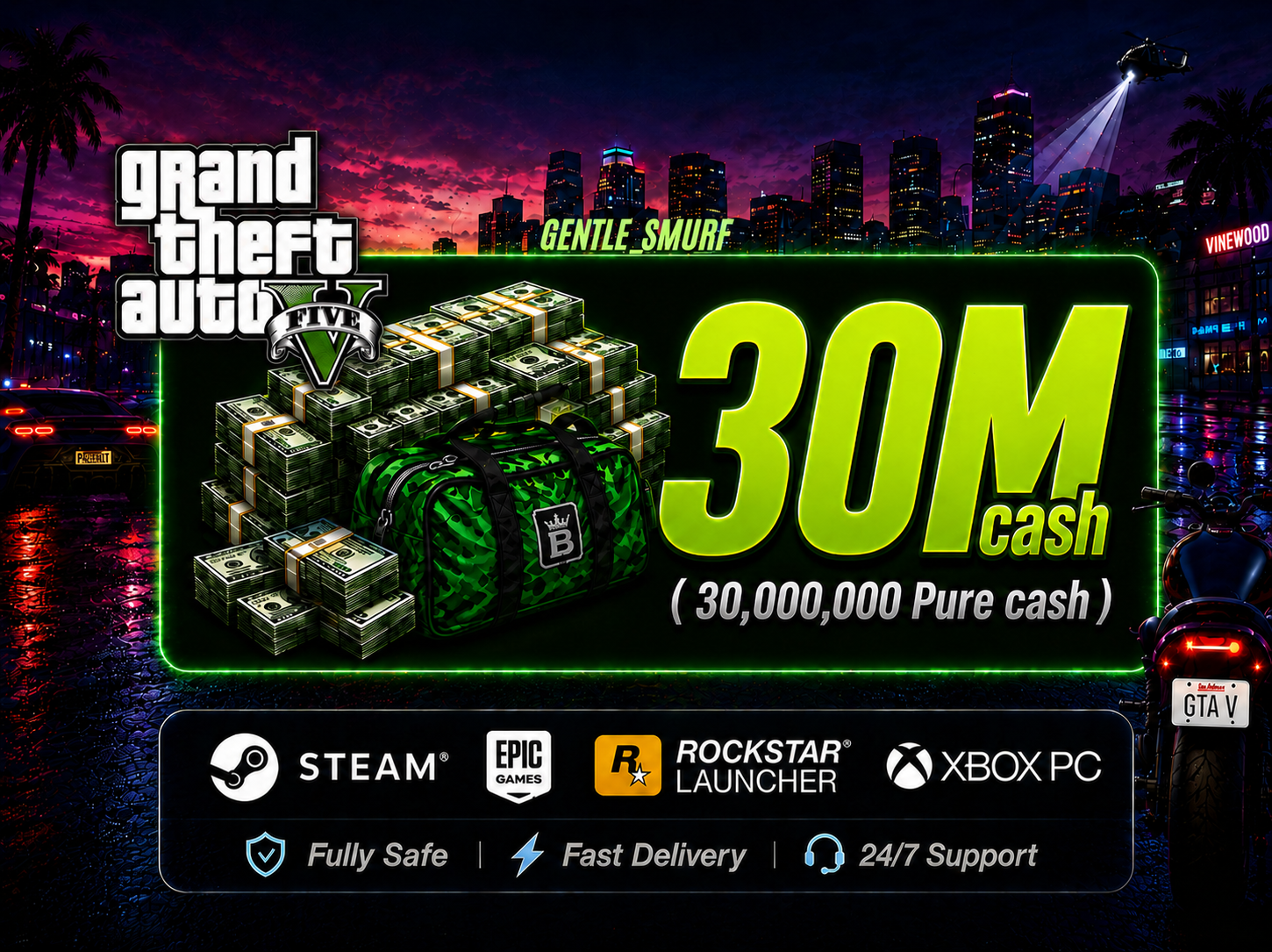 💰 30M Pure Cash • Legacy/Enhanced • Rockstar/Steam/Epic • GTA V Online 💸 Money Boost