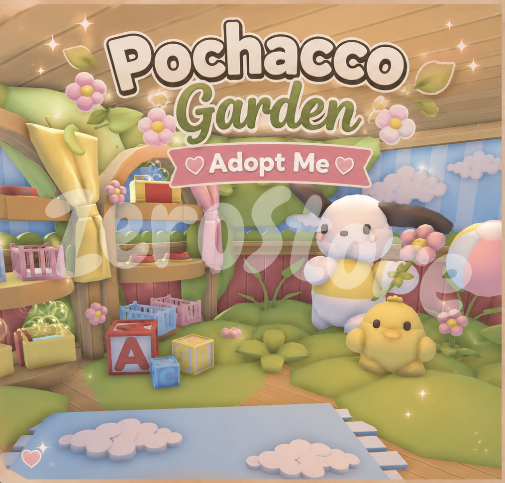 ⋆。‧˚ʚ Pochacco Garden Theme House 🌳 Adopt Me 𝜗𝜚⋆₊˚