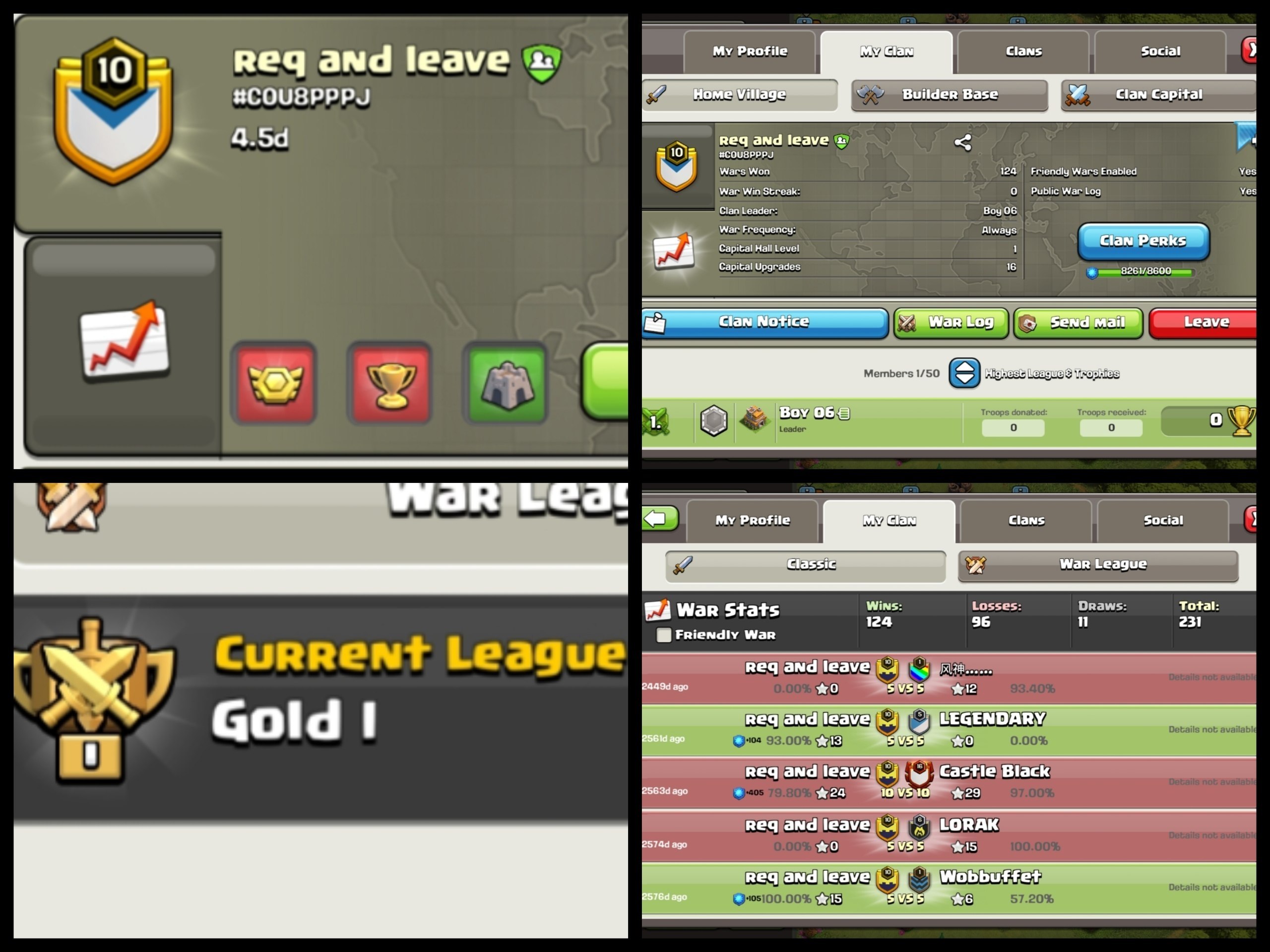 Level: 10 - Name: Req and Leave - League: Gold 1 - Positive War Log - Almost 11 level - Rare + Premium English Name-No.156