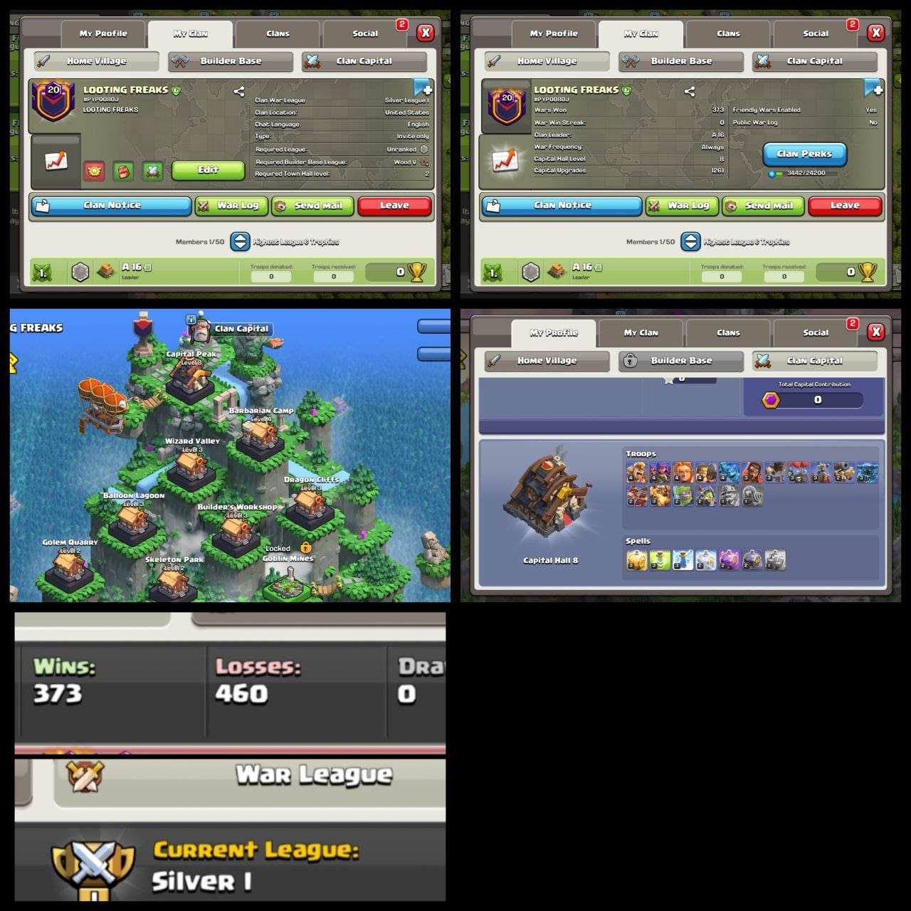 Level: 20 - Name: Looting Freaks - League: Silver 1 - Good War Log - CP: 8 - Premium English Name - No. 172