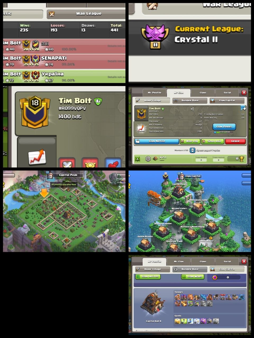 Level: 18 - Name: Tim Bolt - League: Crystal 2 - Positive War Log - CP: 08 - Almost level 19 - Premium English Name - No. 119