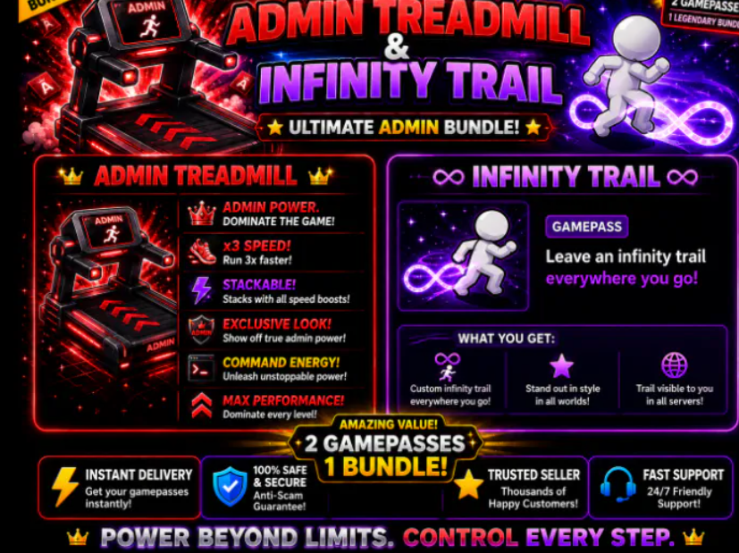 ✨INFINITY TRAIL & ADMIN TREADMILL 💪🚀 | +1 SPEED KEYBOARD ESCAPE CANDY & CHOCOLATE 🍭🍫 | INSTANT DELIVERY 24/7⚡| CHEAP PRICE 💸 | 100% SAFE TRANSACTION 🔒