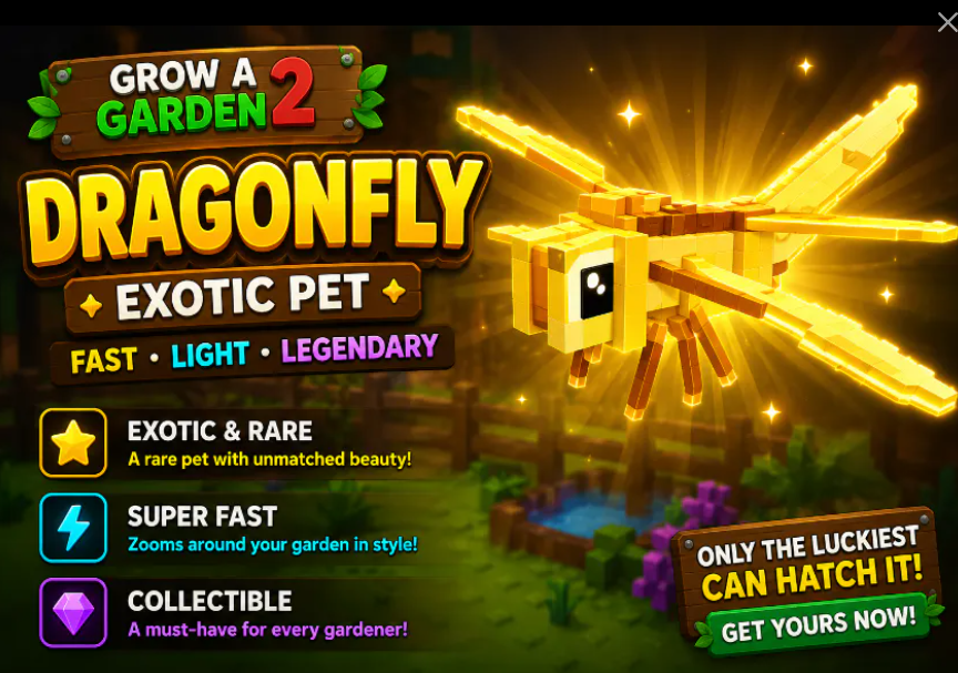 ✨ Golden Dragonfly ✨ | Fast Delivery | Grow A Garden 2 |