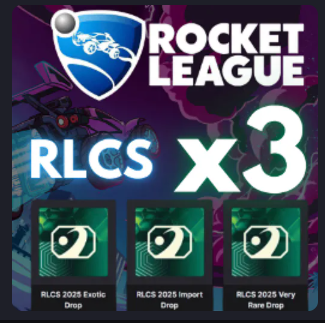 RLCS x3 2025 ⚡️ Import Drop x1 Very Rare Drop x1 Exotic x1 🟡⚪ Twitch Drops Rocket League