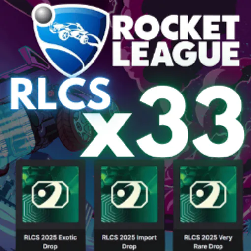 RLCS x33 2025 ⚡️ Import Drop x11 Very Rare Drop x11 Exotic x11 🟡⚪ Twitch Drops Rocket League
